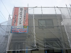 H29.4月坂戸市O様邸外壁・屋根塗装足場架設・ネット