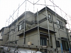 H29.4月坂戸市O様邸外壁・屋根塗装足場架設