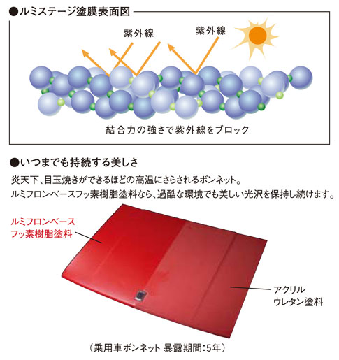 ルミステージ塗膜表面図と美しさ